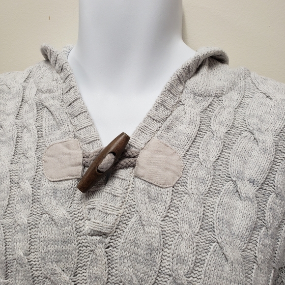 Retrofit Vintage Mens Cable Knit Sweater Hoodie Size Large - Picture 3 of 8